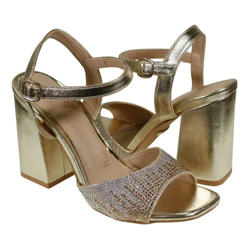 Sandalias Con Tacón Claudio Rocco Glitter Cr3960
